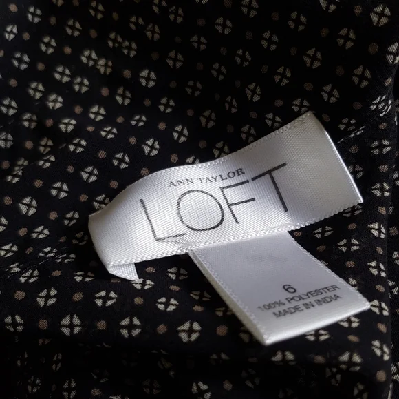 Loft Sheer Black Ruffle Blouse Long Sleeved - Picture 7 of 11